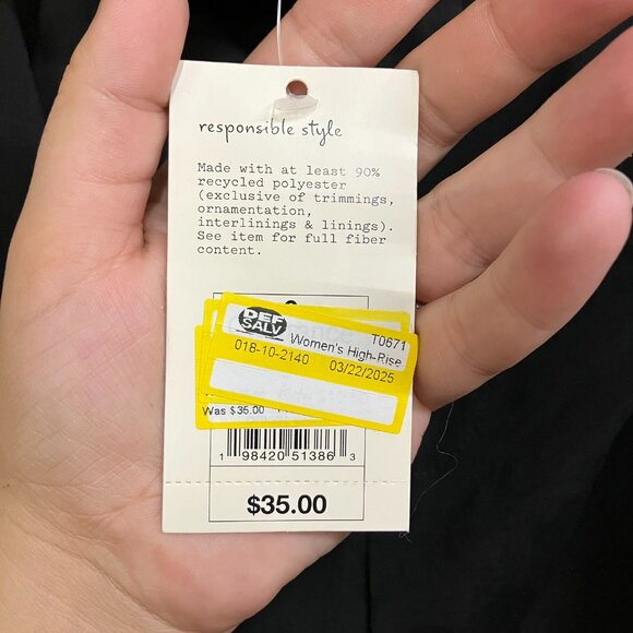 A New Day Women's Size 6 Black High-Rise Satin Side Striped Straight Trouser - Picture 5 of 14